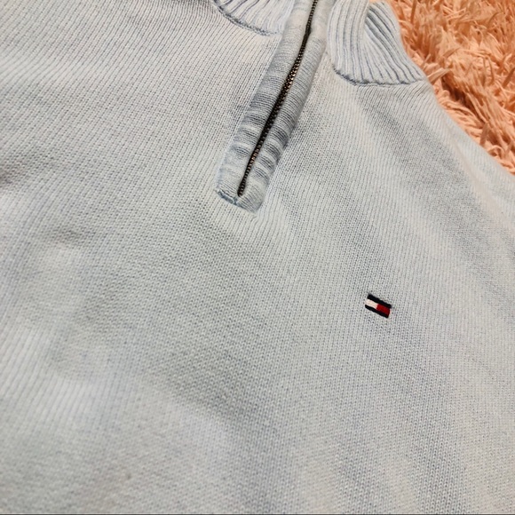 Vintage Blue Tommy Hilfiger quarter zip Sweater - Picture 2 of 5